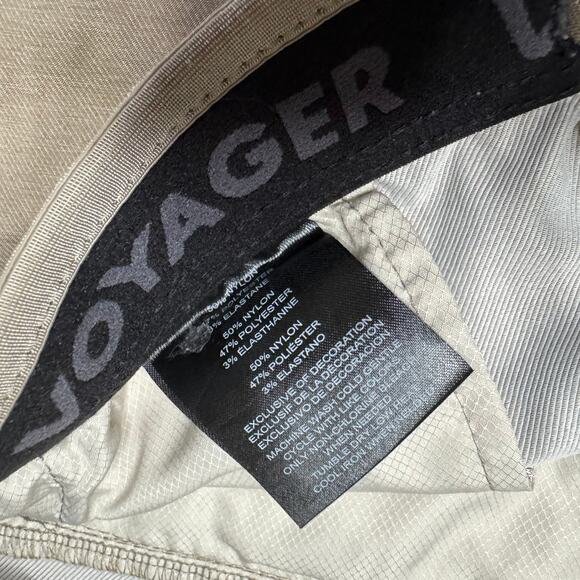 Voyager Mens Medium Khaki Beige Hybrid Gym Hiking Shorts - Picture 4 of 5